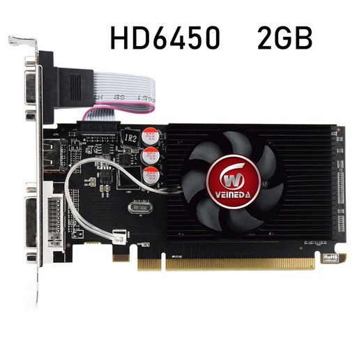 컴퓨터게임 그래픽카드 게임용 채굴 게이밍 데스크탑HD6450 GPU Veineda hd6450 2GB DDR3 비디오 PCI Express ATI Radeon