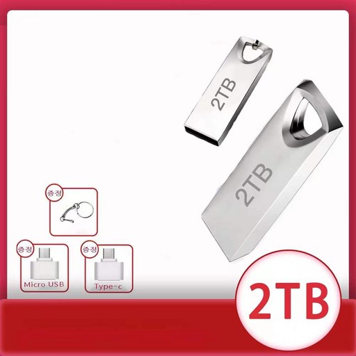 USB메모리 2TB 1TB 메탈고리형 3.0 C타입 OTG젠더, 2T