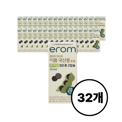 이롬 황성주 박사의 국산콩 무가당 검은콩 고칼슘 두유