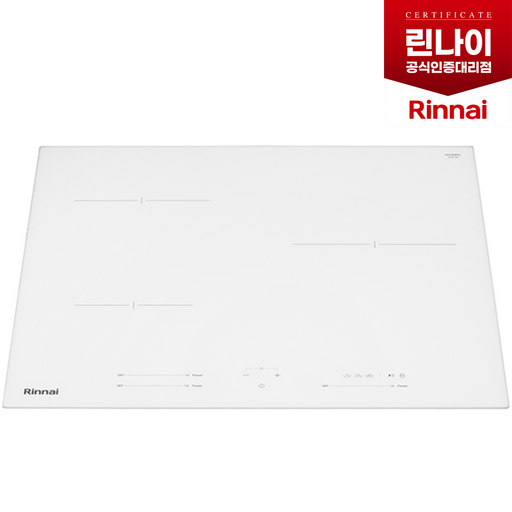 최근생산제품 린나이 인덕션 3구 유로케라글라스 고화력 전기레인지 신상품 신제품 화이트