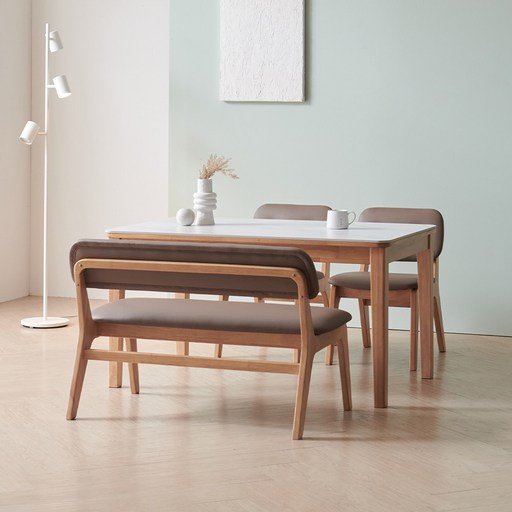 라로퍼니처 노엘 1250 포세린 통 세라믹 패밀리 4인 낮은 식탁 세트