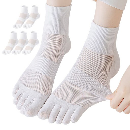 무드엘 여자 발가락양말 5켤레 세트 여성 메쉬 발가락 양말