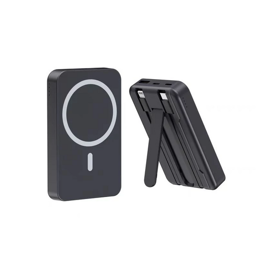 無線磁吸行動電源 20000mAh 自帶線支架 3C Wh標示 可上飛機 無線充電, 紳士黑【有線22.5W+無線磁吸15W】, K04