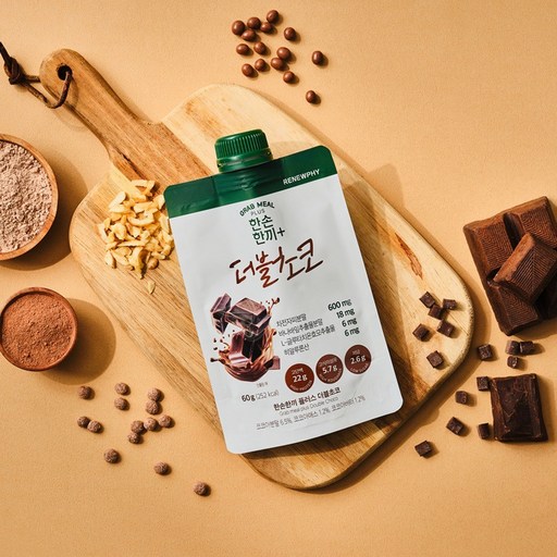 Renew Phy 韓國 Petit CU奶昔 雙倍減糖 巧克力60g 3袋, 雙倍*減糖 巧克力60g*3袋