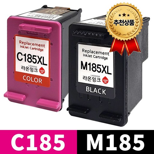 (800매 특대용량 세트) 삼성 INK-M185 C185 XL 호환잉크 SL-J1680 J1683 J1685 J1780W J1780DW J1785W M185XL C185XL