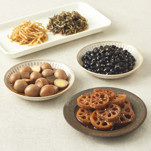 모두의 집밥 싱글 안 매운 반찬 5종 연근조림  콩자반  간장버터진미채  메추리알버섯장조림  멸치볶음, 1세트