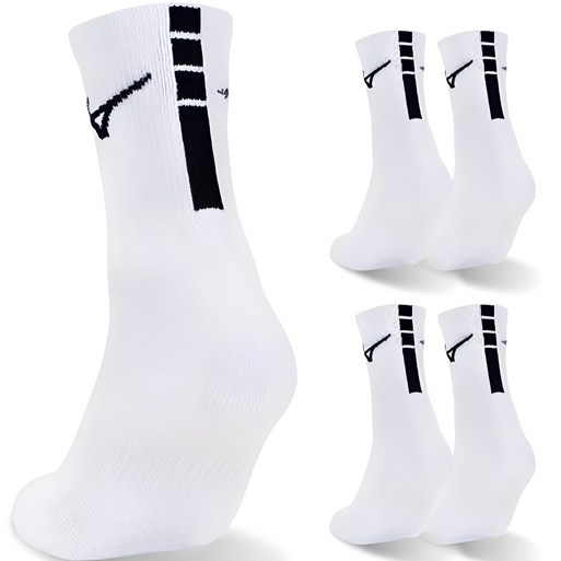 미즈노 남녀공용 플레이 더블 쿠션 미드 스포츠 양말