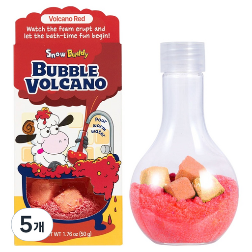 스노우버디 버블 볼케이노 입욕제 볼케이노레드, 50g, 5개