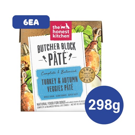 디어니스트키친 붓처블락파테 터키어텀베지스 6ea 강아지 프리미엄 건강한 맛있는 저알러지 습식 사료