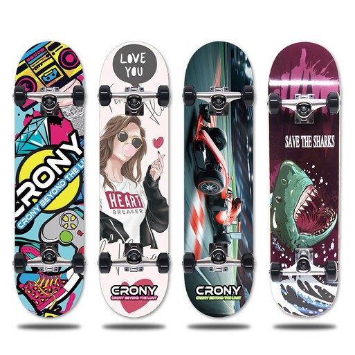크로니 스케이트보드 S3 어린이 입문용 보드 31인치, 1개