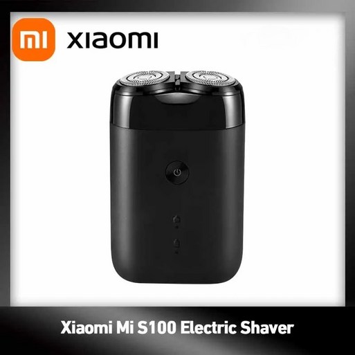 샤오미 전기면도기 S100 IPX7 방수 습식 건식 듀얼헤드 고속 충전, 블랙, 단일 모델