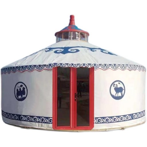 초대형몽골텐트 유르트원형천막 행사용 게르 몽골텐트 대형텐트 대형천막 장박텐트 면텐트 대형 방수 캔버스 숙박 시설, 직경 4m 두꺼운 캔버스 소재 정원 10명