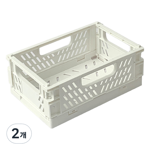 withWIN 접이식 폴딩 캠핑 수납정리함, 화이트, 2개