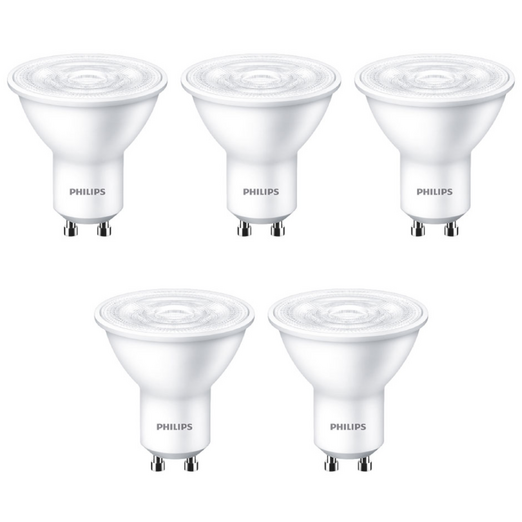 필립스 LED GU10 4.5W 220V 스팟전구 5P, 전구색, 5개