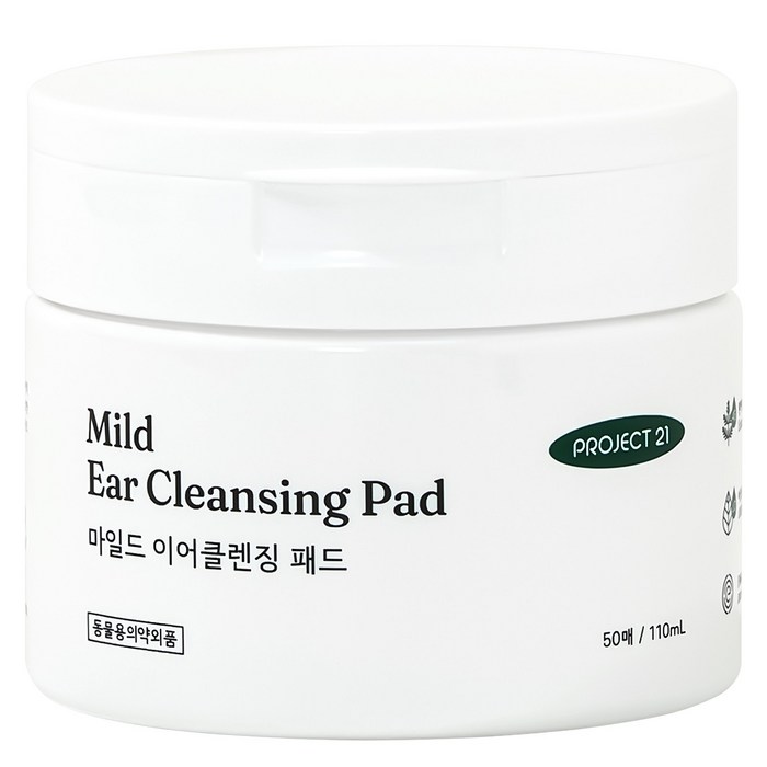 프로젝트21 마일드 이어클렌징 반려동물 귀청소 패드, 110ml, 1개 프로젝트21 마일드 이어클렌징 반려동물 귀청소 패드, 110ml, 1개