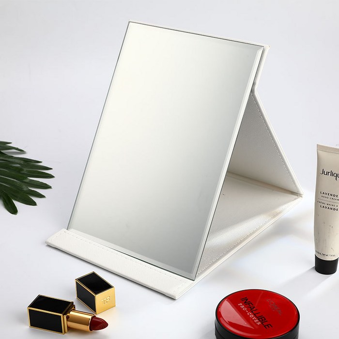 접이식 휴대용 테이블 거울 특대형 180 x 260 mm, 01 하얀색