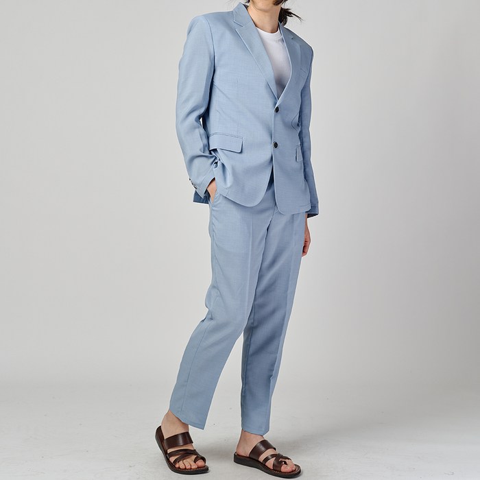 카포넬 남성용 에이크 스텐다드핏 수트 상하의 세트 CU2001