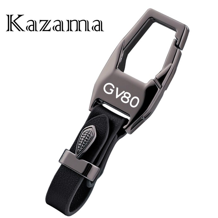 Kazama 자동차키링 자량용 열쇠고리 고급 가죽 제네시스 호환 아연 합금 G80 GV80 GV70 G90 각인 키홀더 F232G