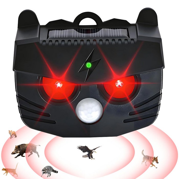 야생동물 퇴치기 강력 3in1 태양광 퇴치기 강력초음파 조류 뱀 쥐 멧돼지 고라니 유해동물 적외선 퇴치기 LED 경보음