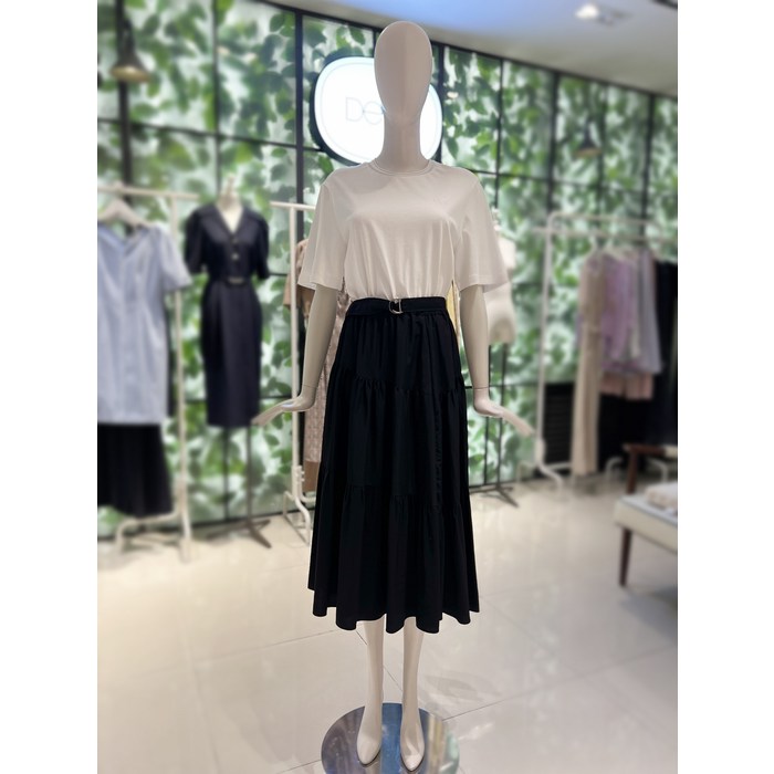 듀엘 로고 포인트 라운드넥 벨티드 원피스 L232PSE0542096117