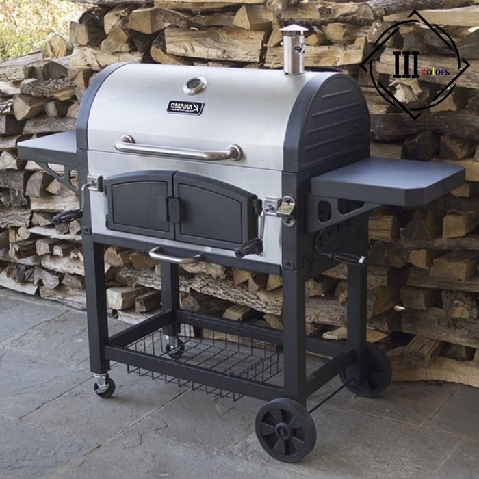 바베큐그릴 불판 야외 챔버 훈제 화로대 숯불그릴 카나모, 1개