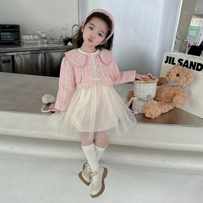 소소키즈 여아 체크 자켓 원피스 세트 유아 아동 키즈 주니어 봄 가을 외출복