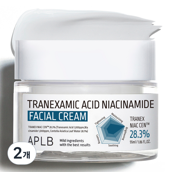 APLB 트라넥삼산 나이아신아마이드 페이셜 크림, 55ml, 2개 APLB 트라넥삼산 나이아신아마이드 페이셜 크림, 55ml, 2개