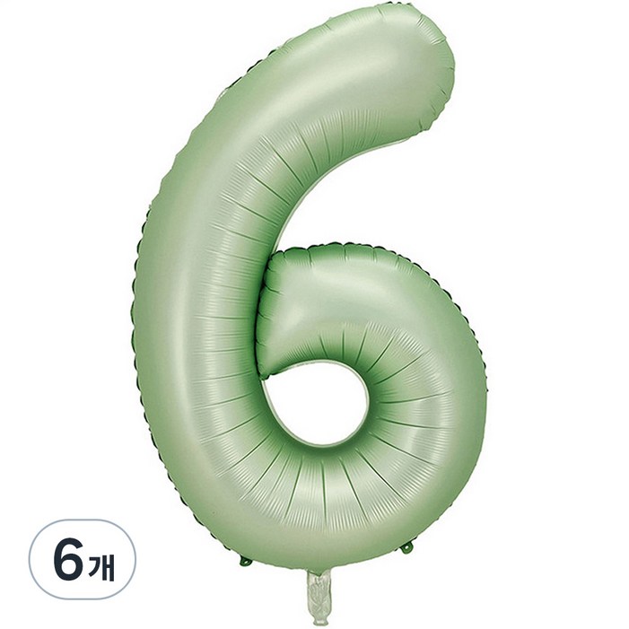 팡파티 숫자 레터링 풍선 101cm 6, 애플그린, 6개