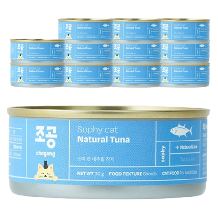 조공 어덜트 소피 캣 내추럴 참치 습식사료, 참치, 90g, 12개 조공 어덜트 소피 캣 내추럴 참치 습식사료, 참치, 90g, 12개