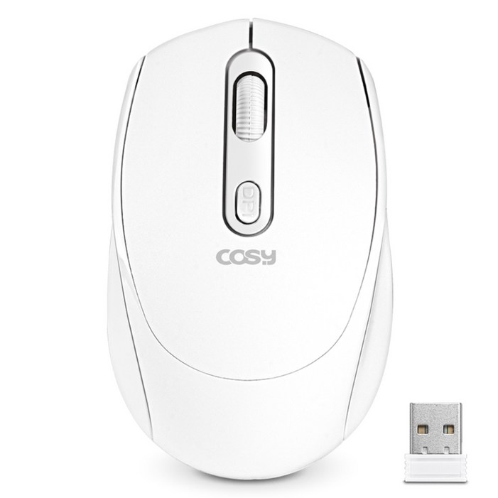 코시 C타입 충전식 듀얼 멀티 무소음 블루투스 무선 마우스 M4141WLBT, 화이트, M4141WLBT
