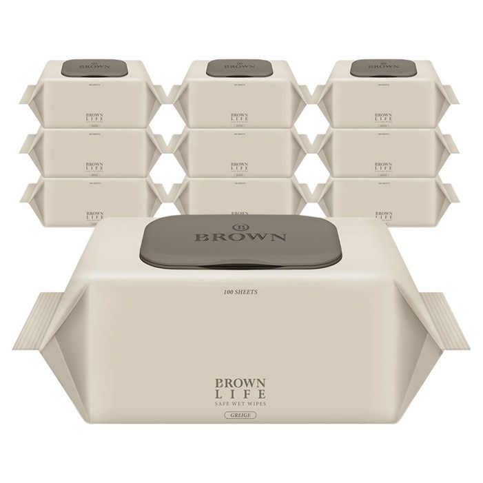 브라운라이프 그레이지 도톰한 대용량 아기물티슈 캡형
