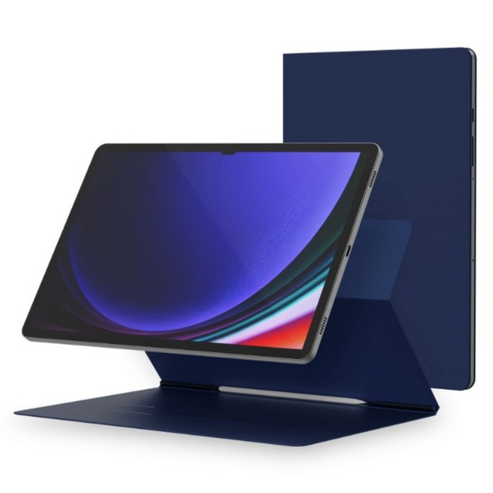지에스비케이스 마그네틱 자석 북커버 슬림 테블릿 케이스, 블루, 1개