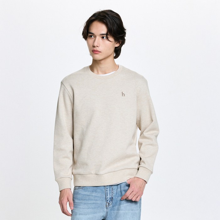 헤지스 남성용 투톤 조직감 맨투맨