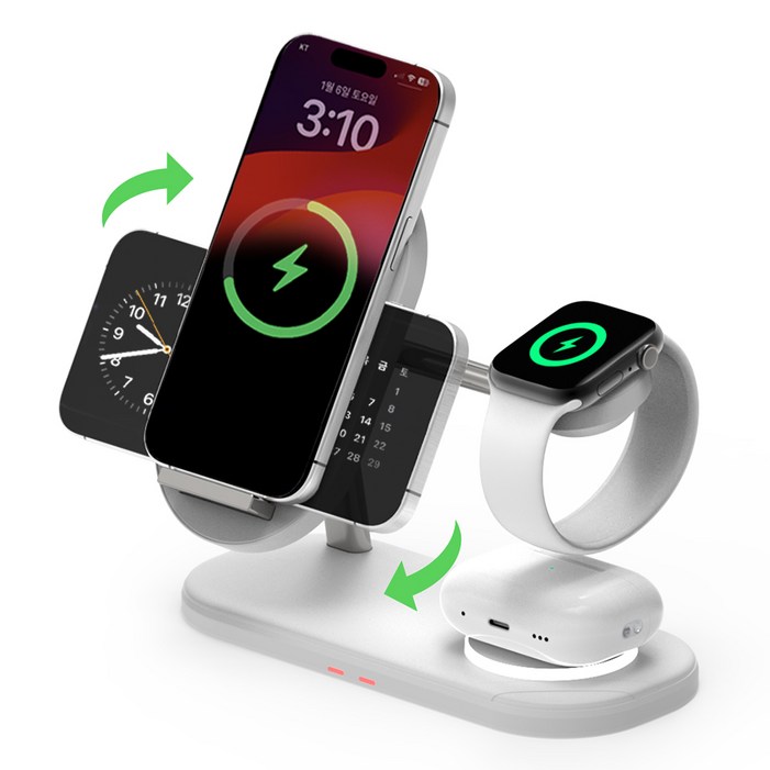 바우아토 듀얼 코일 3in1 애플 호환 무선충전기