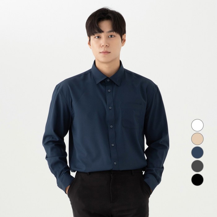 캐럿 남성용 구김 없는 링클프리 베이직 긴팔 셔츠 캐럿 남성용 구김 없는 링클프리 베이직 긴팔 셔츠