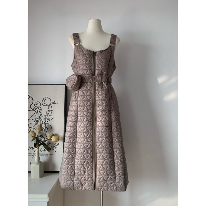 퀼팅 스트랩 원피스  미니파우치 SET