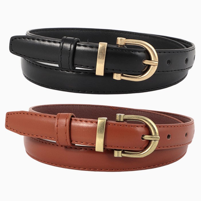 시크벤 11 여성용 슬림 가죽 벨트 청바지 캐주얼 심플 베이직 허리띠