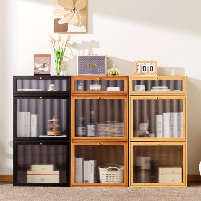 GOOD HOME 내추럴 우드 미니 수납장 거실 주방 다용도 정리함 감성 인테리어