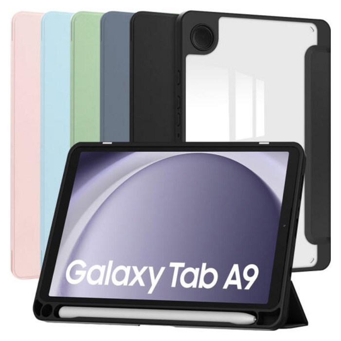 아트박스태블리스 갤럭시탭A9 8.7 펜수납 투명 아크릴 커버케이스 AN10