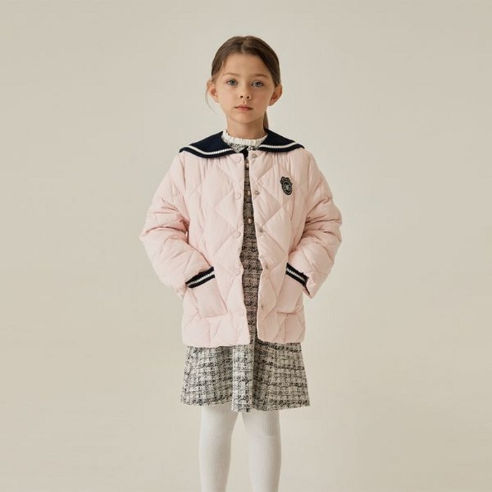 닥스키즈 니트카라 중경량 다운점퍼 라이트핑크 DVW25JN57M LPP405074893