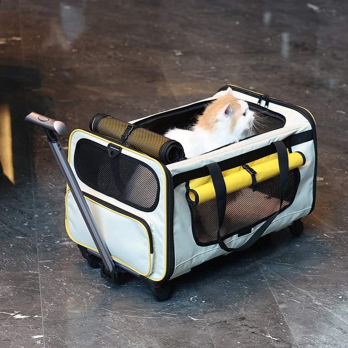 Pawzseek 대용량 반려동물 이동식 캐리어 탈부착 애완 동물 백팩 신축식 타이로드