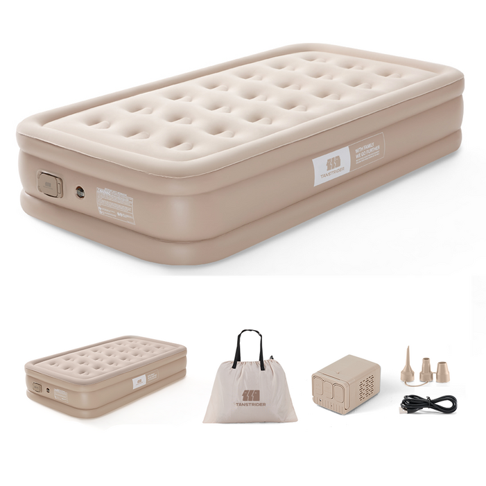 TANSTRIDER 에어침대 에어매트내장형 실내 캠핑 자충매트 높이40cm 휴대용 펌프베드 자동펌프 내장형 높이40cm 휴대용 캠핑  에어베드 매트리스 에어펌프 내장 캠핑 에어매트
