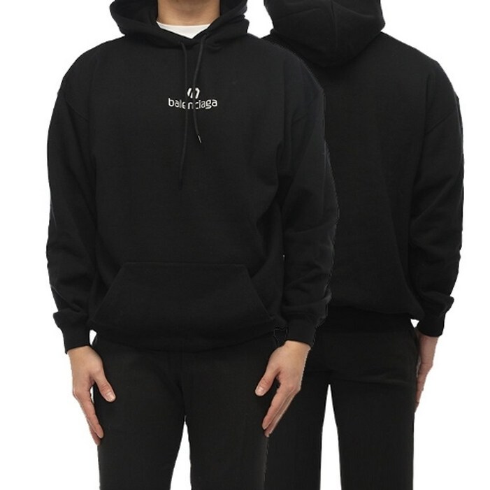 BALENCIAGA 명품발렌시아가 로고 후드티 블랙 578135 TJVE1 1034