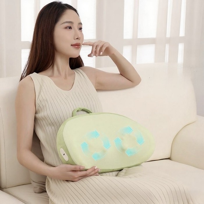 AOSS 허리 마사지기 무선 등허리 마사지기 다기능 등허리 안마기, 초록색