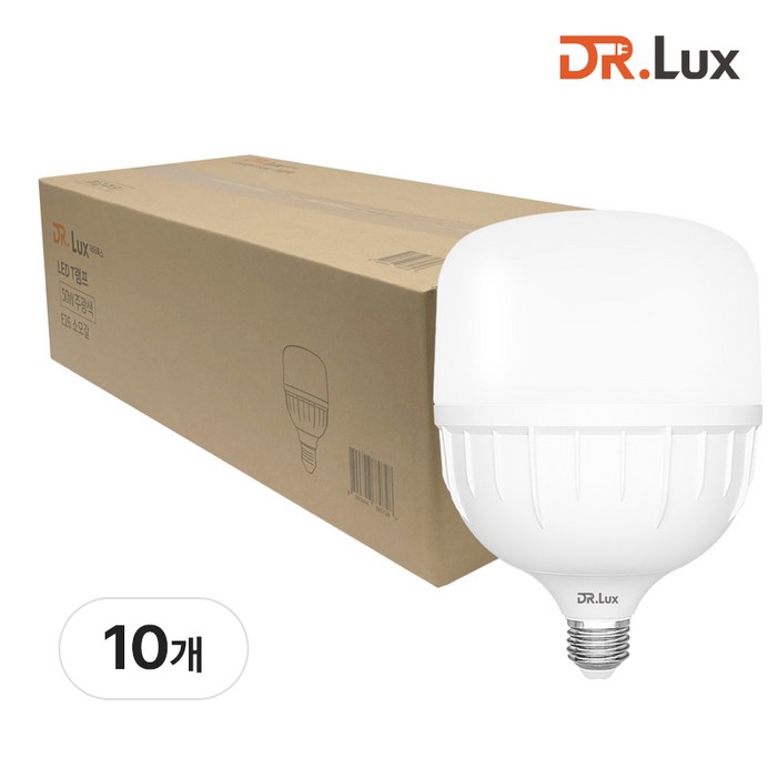 닥터룩스 고용량 LED 전구 T램프 50W E26 일반소켓, 10개