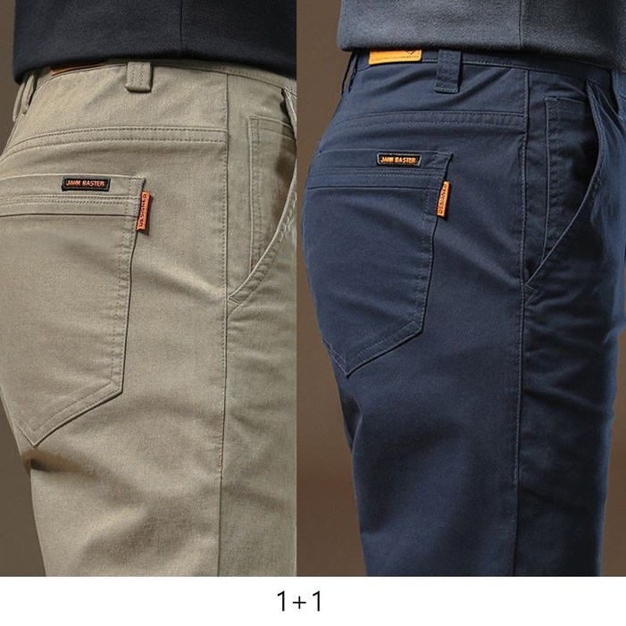11 캐주얼 중년 남자 긴바지 캐주얼 팬츠 편안한 착용감 내구성 높은 면 소재 심플 디자인 JS