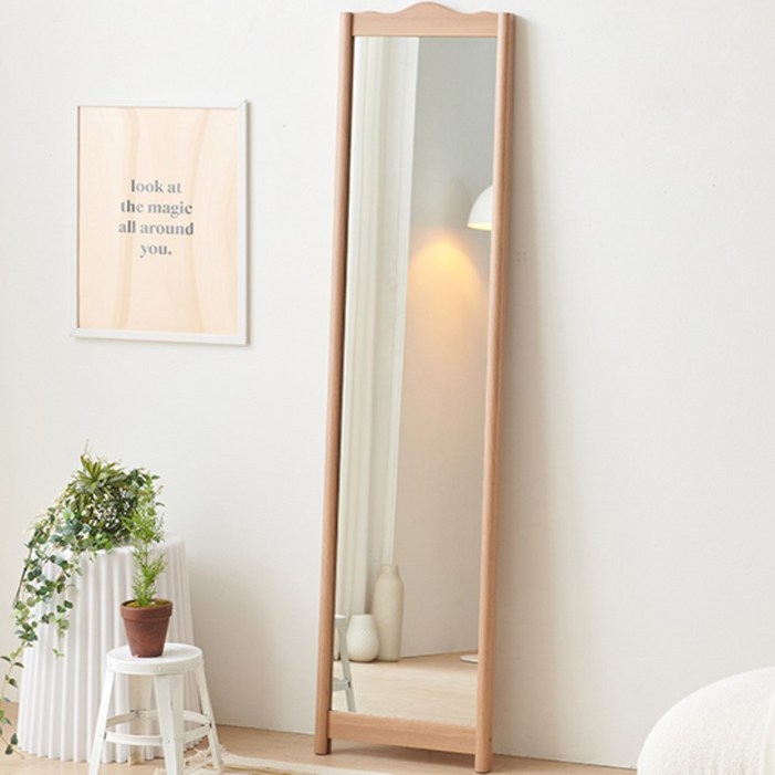 이케아 우드 벽걸이 전신거울 벽부착 드레스룸 원룸 거울 400