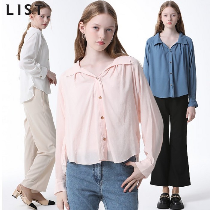 리스트 리스트(LIST)  백 셔링 래글런 셔츠 (택가격: 168000원)