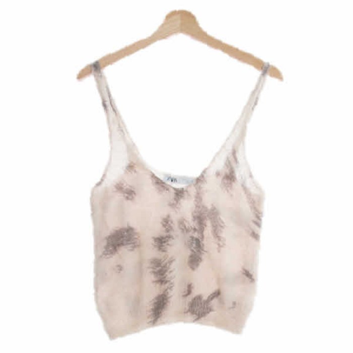 2370 자라 아이보리차콜 울혼방 브이넥뷔스티에니트 L