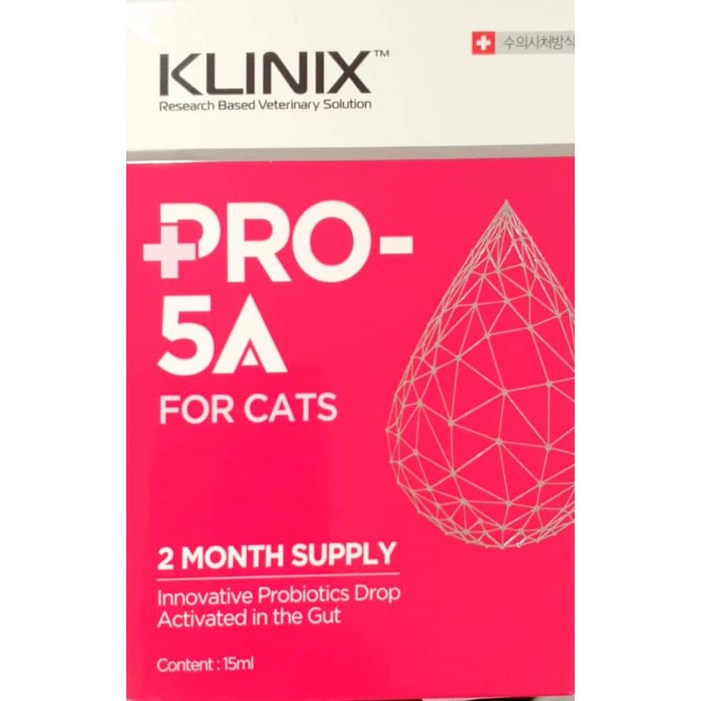 [정품] KLINIX PRO-5A 클리닉스 프로파이브에이 / 프로5A / 고양이 액상유산균제 15ml / 리뉴얼버전 20230521
